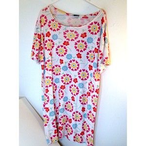 April Green Womens Nightgown Shirt Hearts & Floral Print Size Large to XL